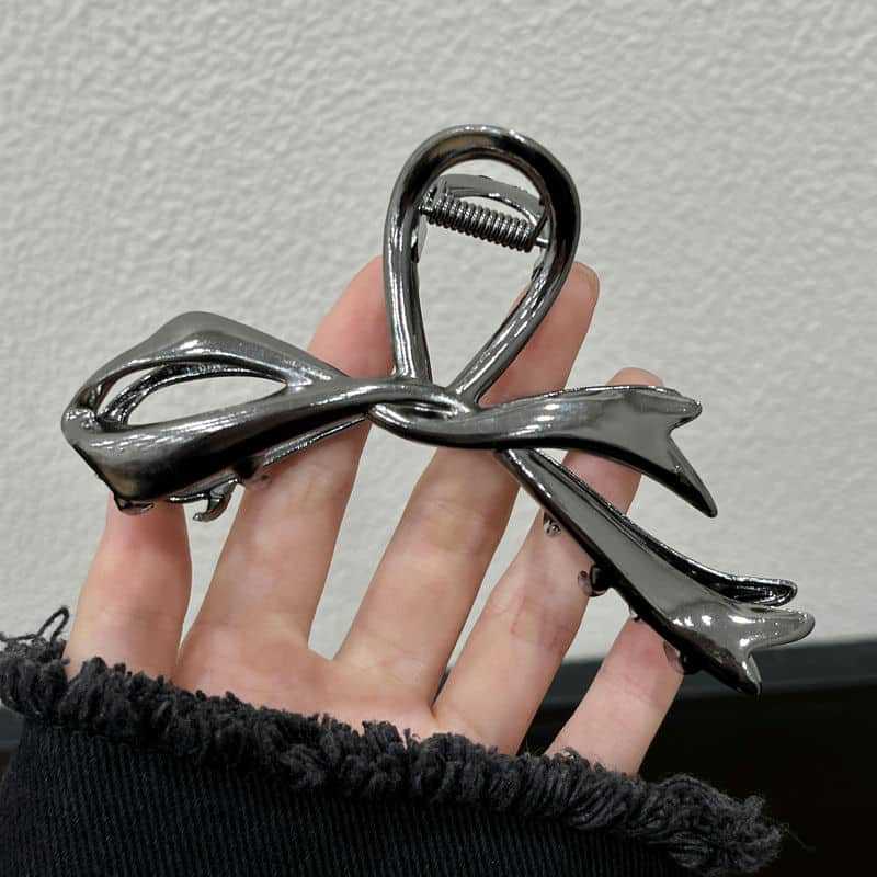Ribbon Bowknot Barrettes Women's High-end Metal Clip