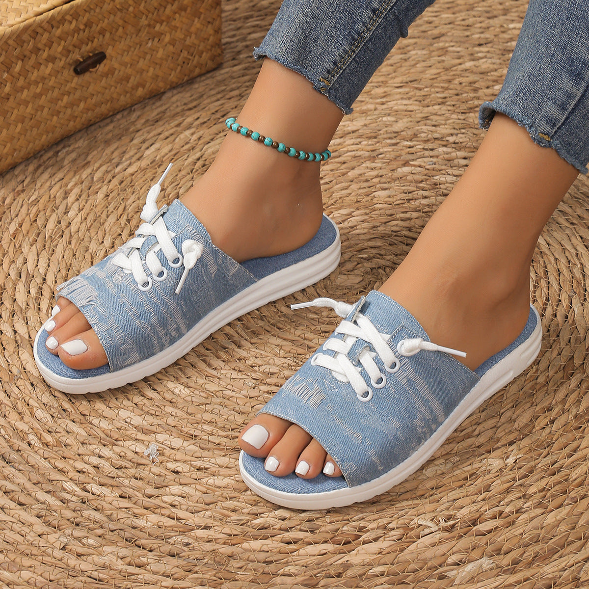 Plus Size Women's Canvas Sandal Slippers Simple Style