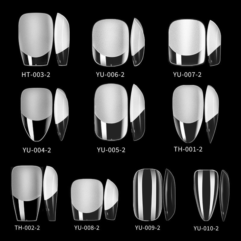 Transparent Semi-frosted Nail Tip Full Stickers Light Folding