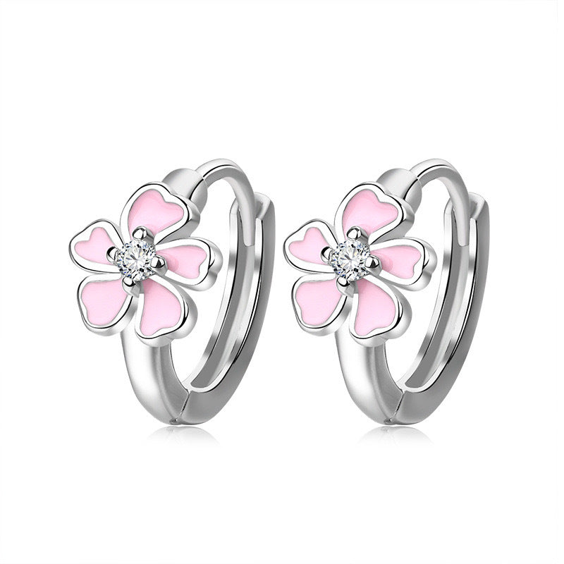 Fashion Epoxy Flower Earrings Cherry Blossom
