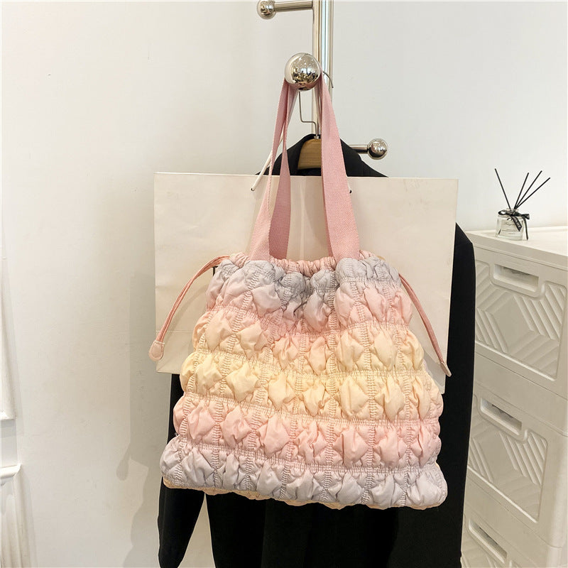 Tote Bag Large Capacity Shoulder Soft Bag Drawstring