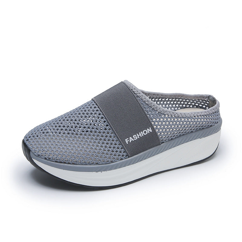 Slip-on Plus Size Platform Mesh Surface Breathable Shoes Ladies
