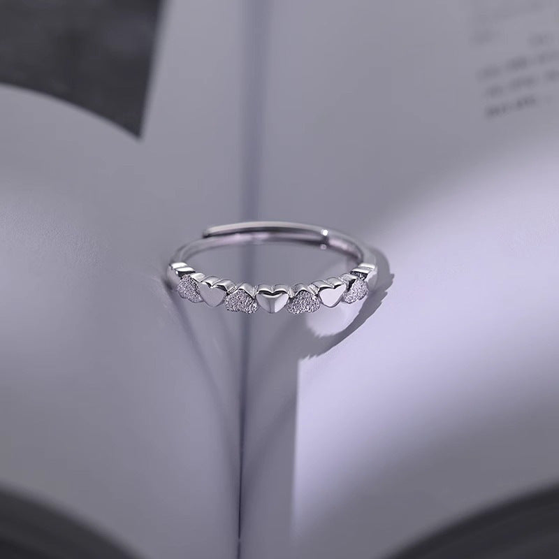 Love Heart-shaped Ring Female Simple Zircon Tongxin