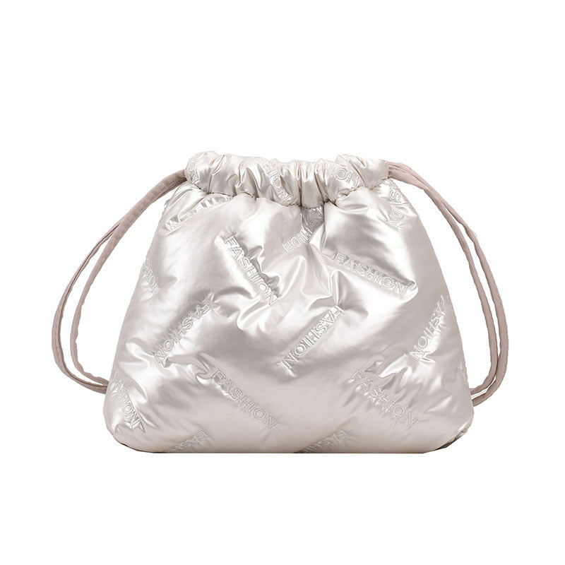Fashion Shoulder Bags Embroidered Space Cotton Bucket Women's New Niche Popular Shoulder Messenger Bag