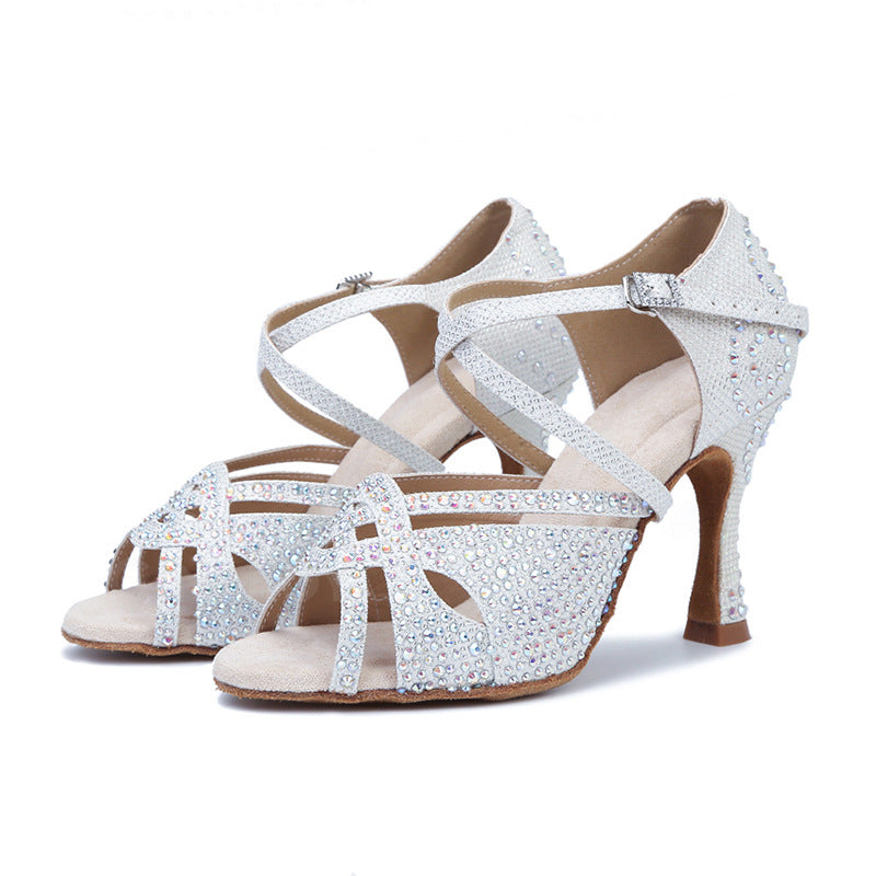 Women's Elegant Diamond High Heel Soft Soled Sandals