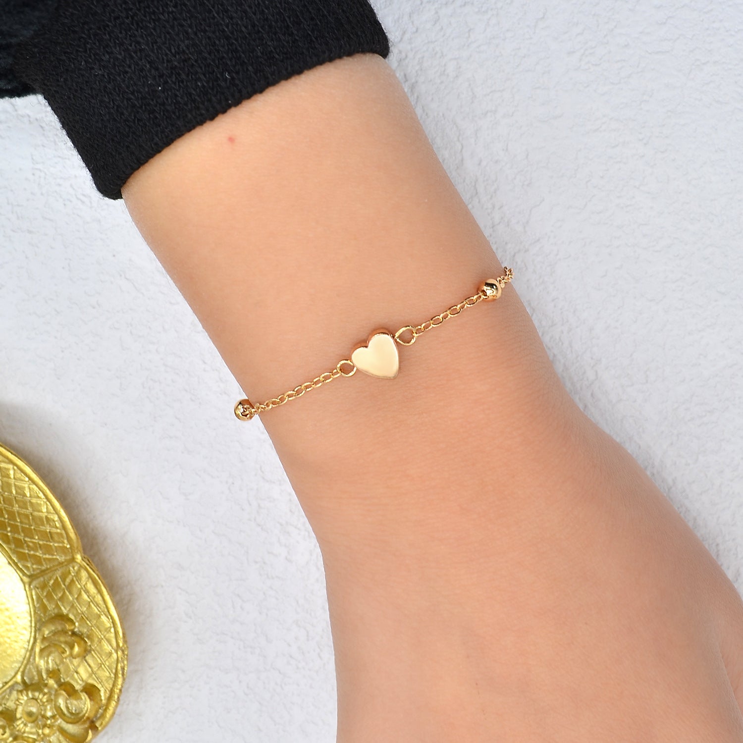 Cute Heart Bracelet Simple Bead Necklace Geometric