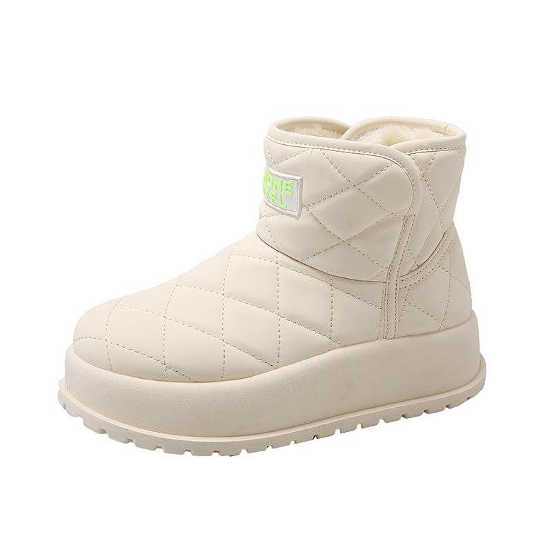Fleece-lined High-top Snow Boots Casual Cotton-padded Shoes