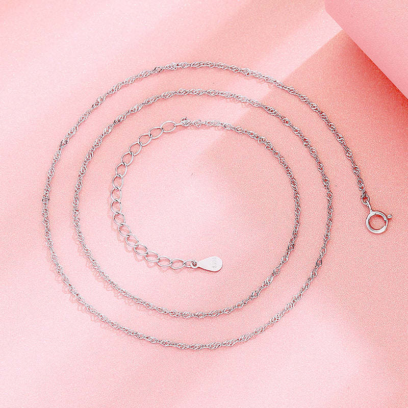 925 Silver Clavicle Chain Melon Seeds Ingot Snake Bone Starry Sky O-word Simple