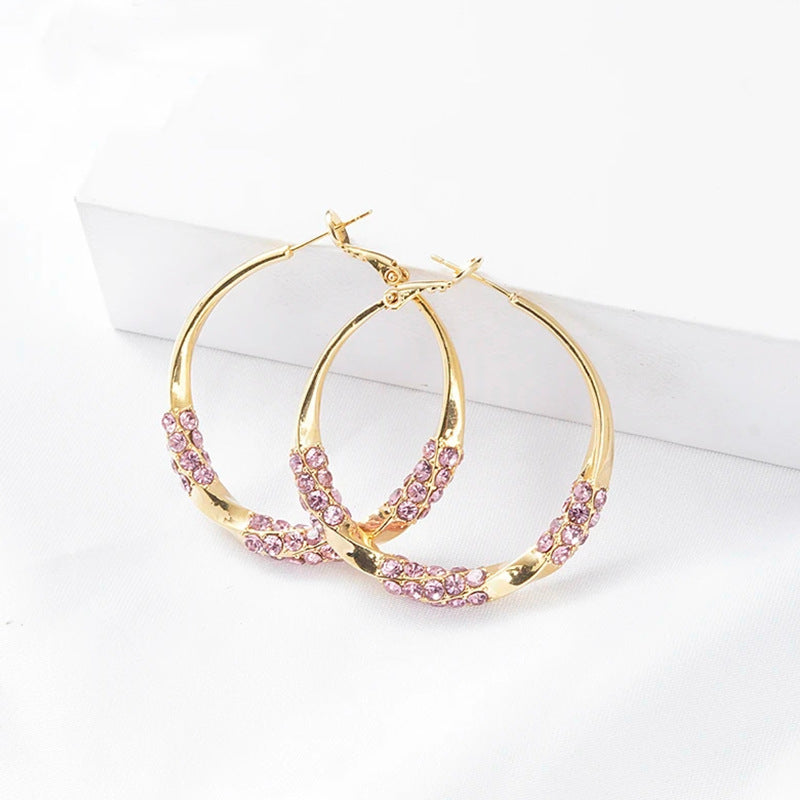 Fashion Circle Zircon Earrings Special-interest Design