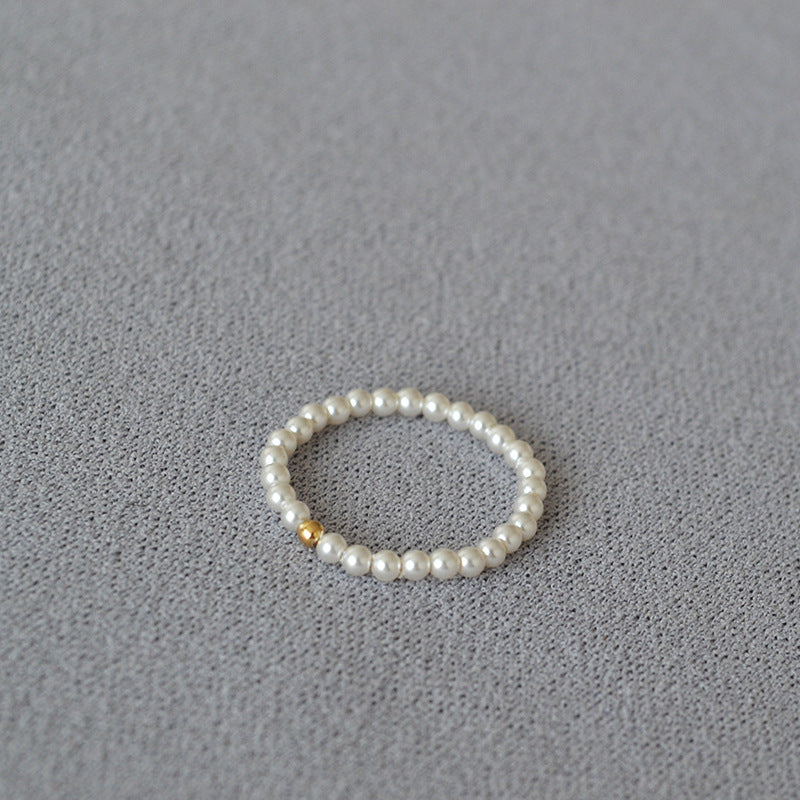 Small Pearl Handmade Slim Elegant And Simple Ring