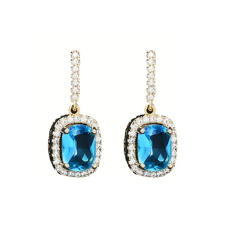 Micro-inlaid Diamond Super Shiny Square Stud Earrings For Women