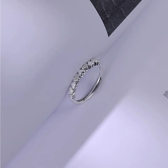 Love Heart-shaped Ring Female Simple Zircon Tongxin