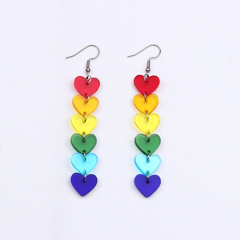 New Iridescent Transparent Valentine's Day Earrings Acrylic Earrings