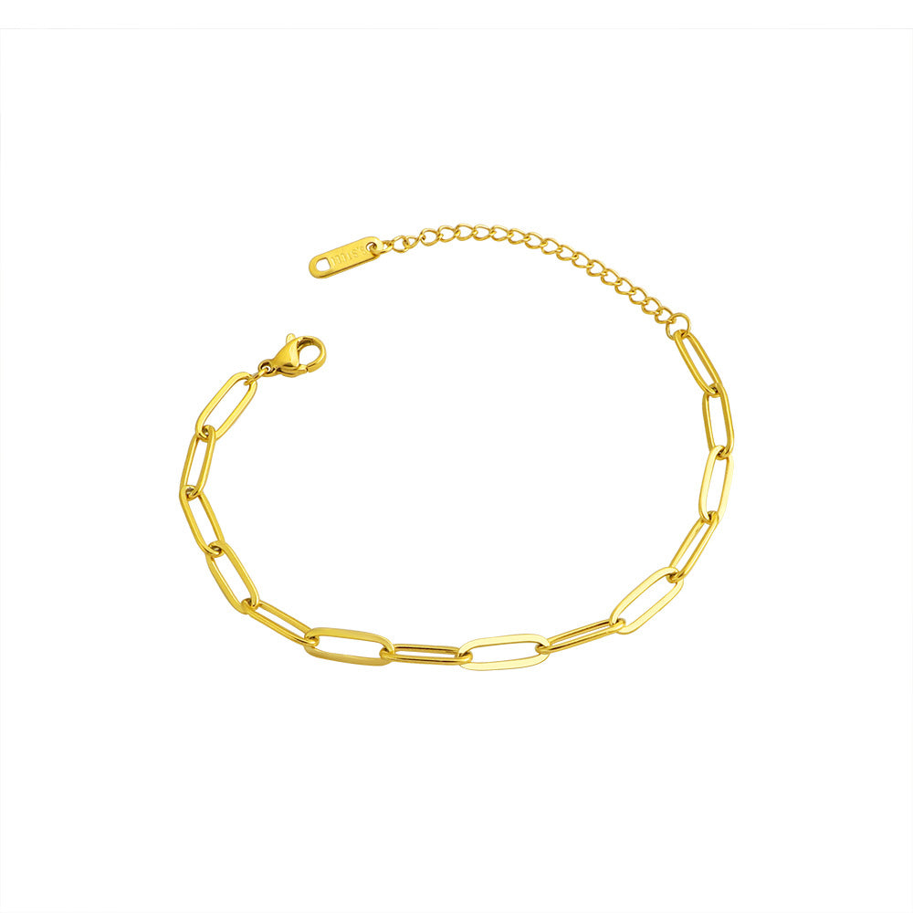 Simple Cross Chain Bracelet Gold Color Does Not Fade