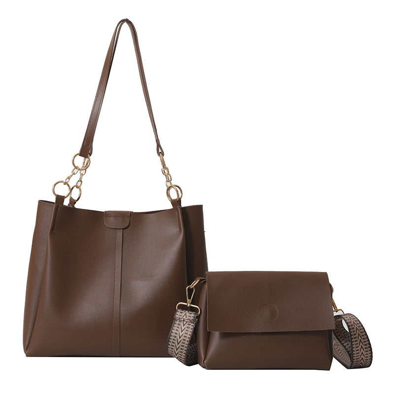 Two-piece Set Large Capacity Totes Work Commuter Texture