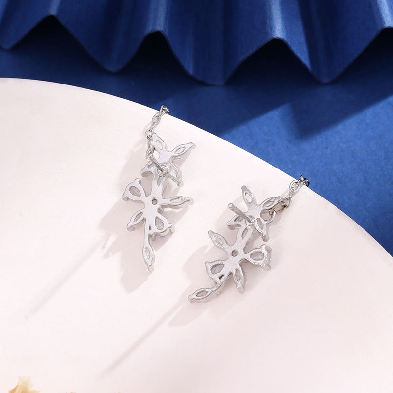 Long Tassel Flowers Light Luxury Stud Earrings For Women