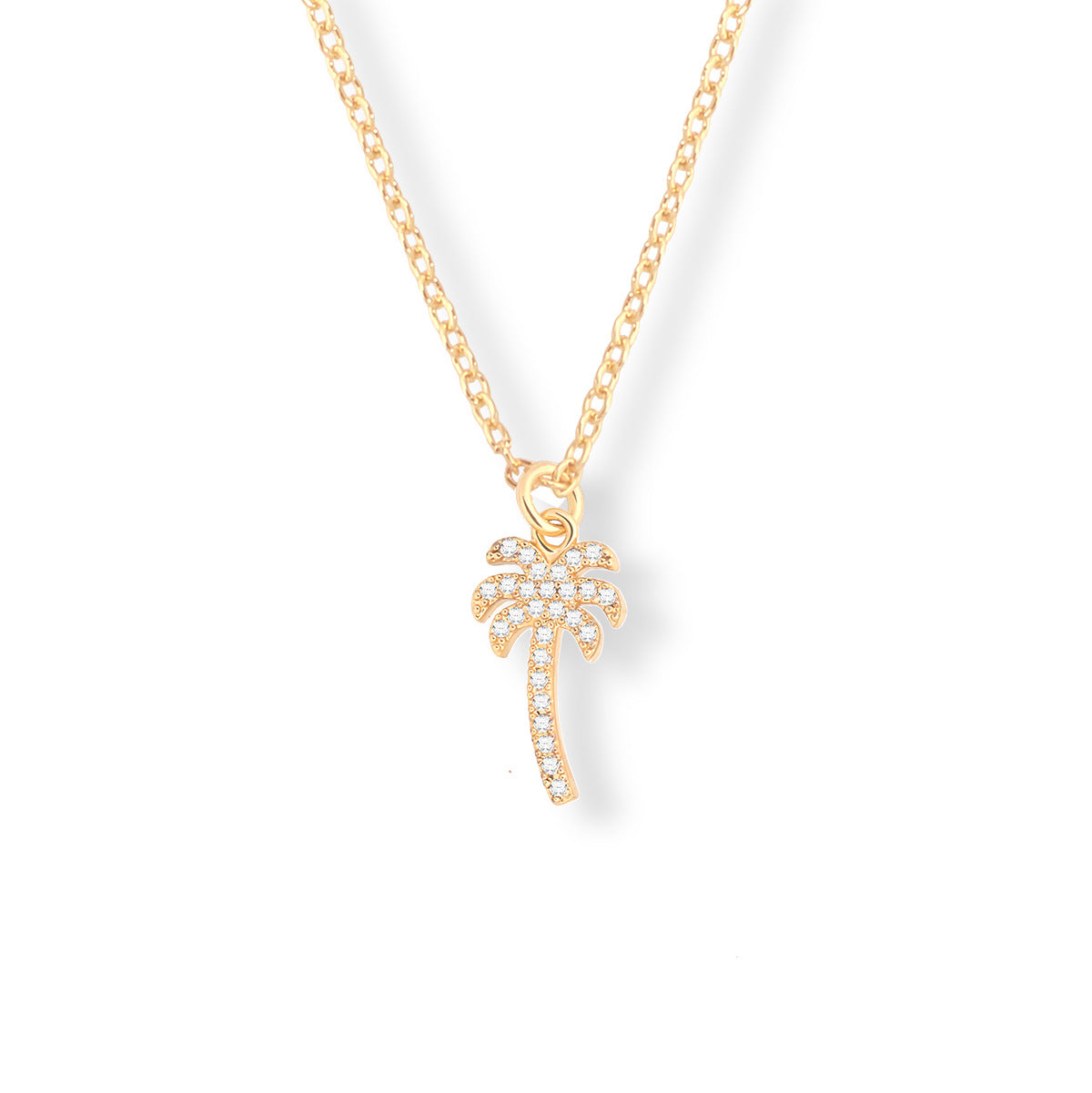 Copper Plated Gold Zircon Extended Chain Necklace