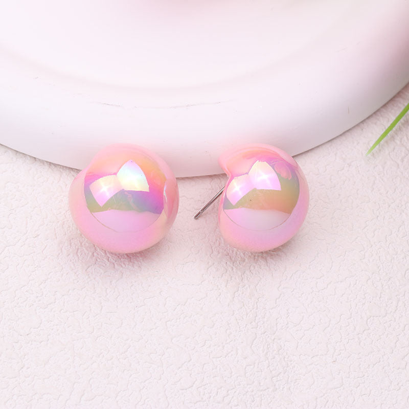 Summer Fashion Magic Color Bean-shaped Stud Earrings