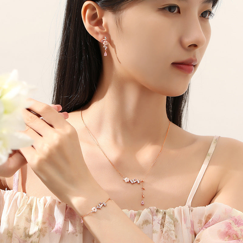 Flower Bracelet Female 925 Sterling Silver Mori Style Flower Sweet Girly Dream Hand Jewelry