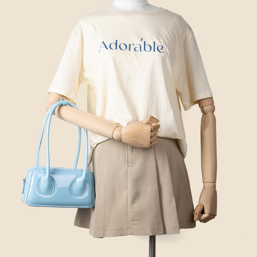 Fashion Portable Glossy PU Shoulder Bag