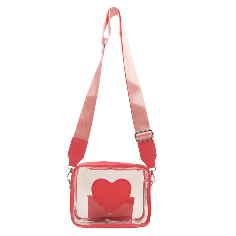 Trendy Transparent Women's Love Messenger Bag