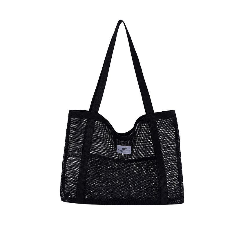 Mesh Handbag Transparent Shopping Bag Large Capacity Shoulder Bag Women