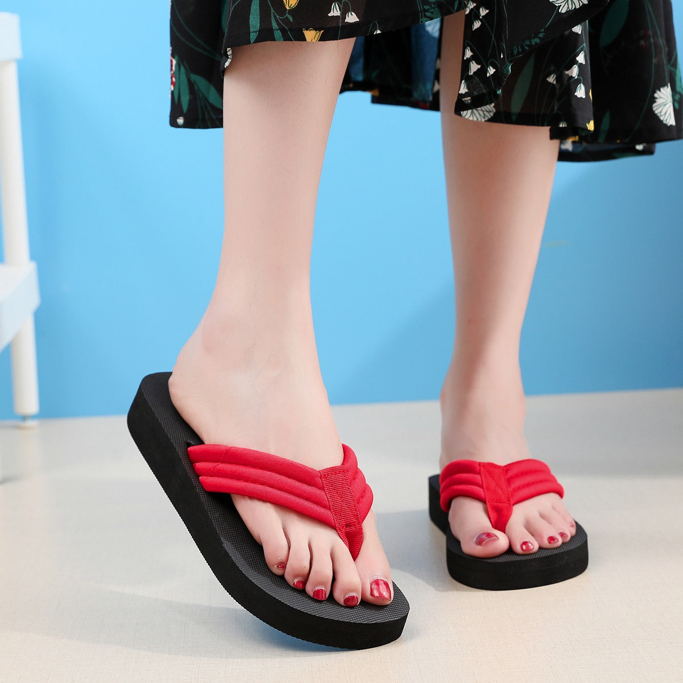 Summer New Slippers Women's Wedge Sequin Slippers