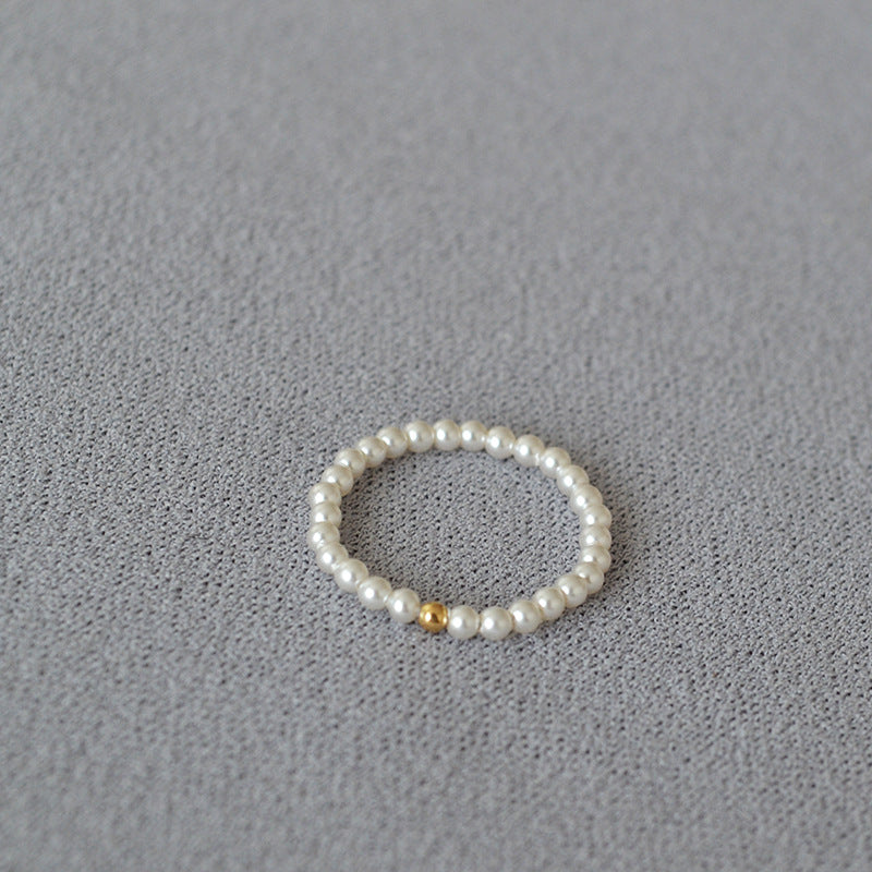 Small Pearl Handmade Slim Elegant And Simple Ring