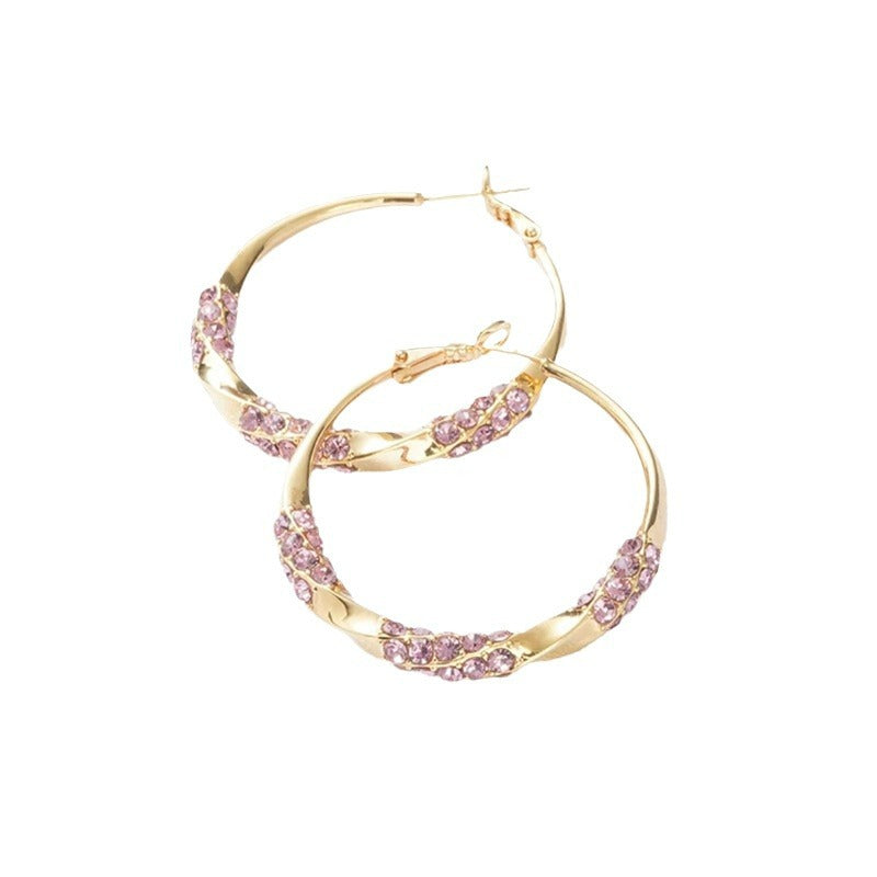 Fashion Circle Zircon Earrings Special-interest Design