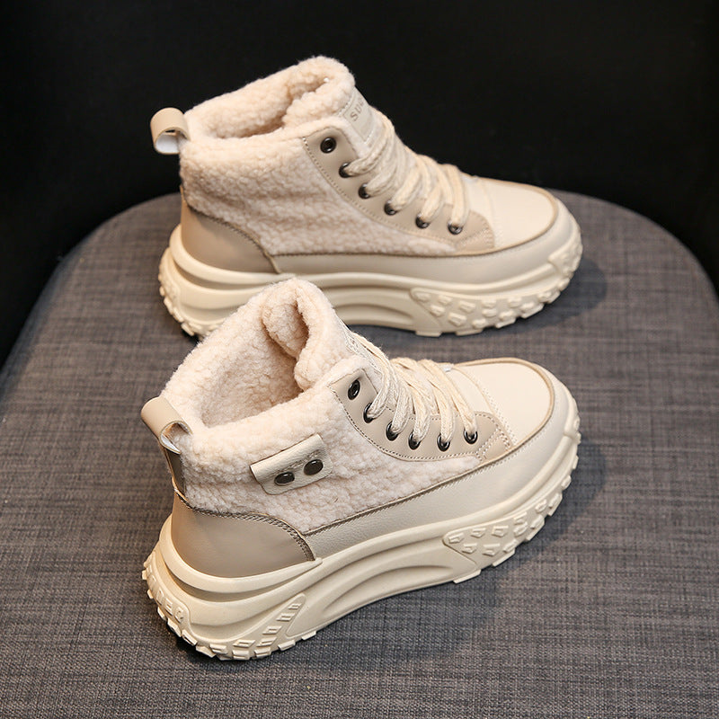 Fleece-lined Warm Slugged Bottom Heighten Casual Shoes