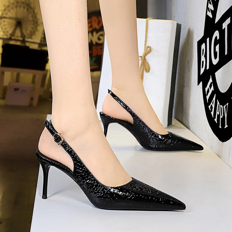 Hollow High Heel Shoes Ladies Stiletto Heel Shallow Mouth Pointed Toe