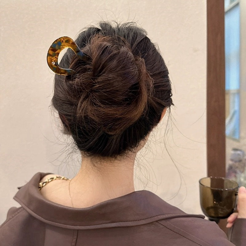 High-grade Acetic Acid U-shaped Hair Pin New Chinese Style Bun Plate