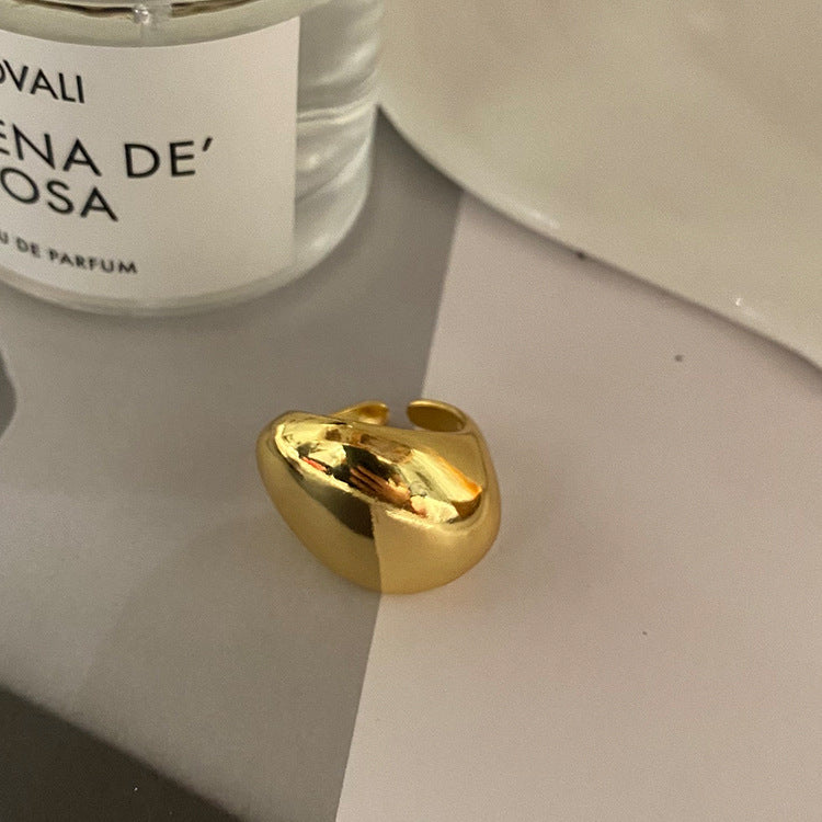 Brass Gold Plating Large Glossy Irregular Ring