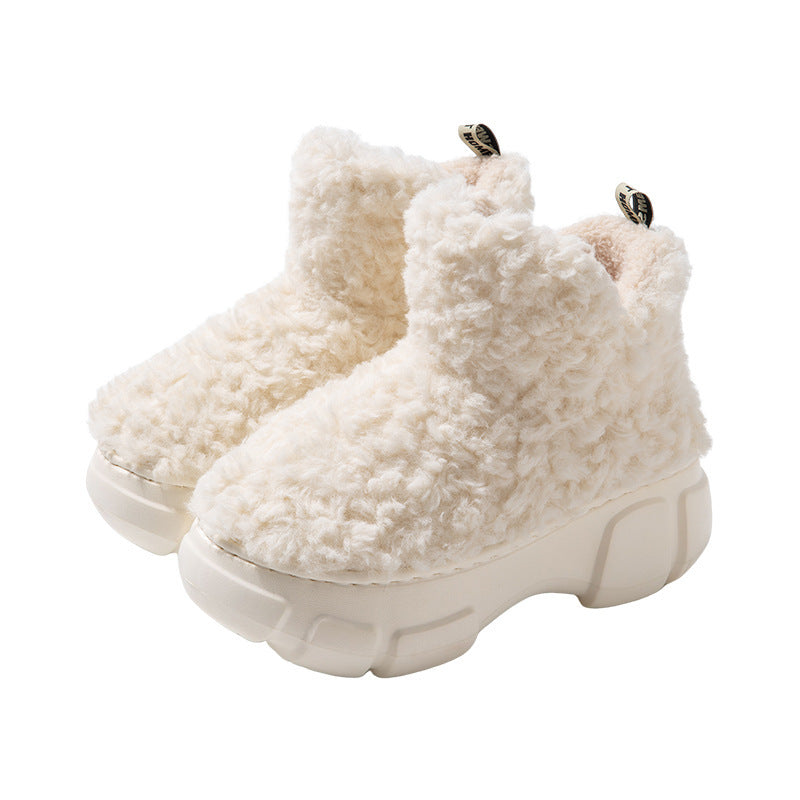 Female Winter Minimalist Warm Velvet Padded Thickened High-top EVA Non-slip Snow Boots