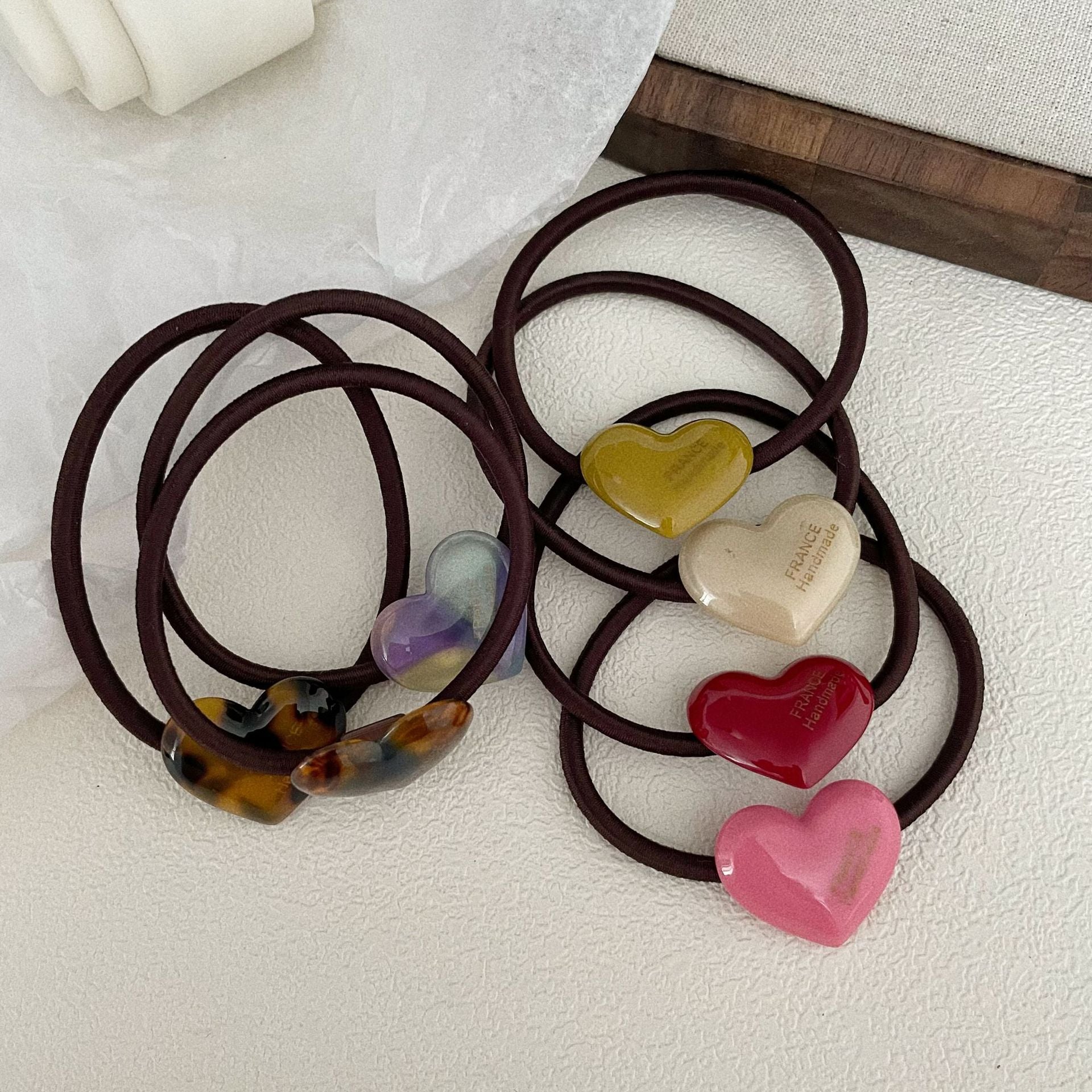 Simple Love Acetate Candy Hair Ring High Elasticity