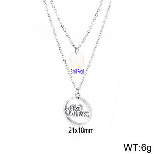 Love Titanium Steel 18K Gold Mother's Day Double-layer Necklace