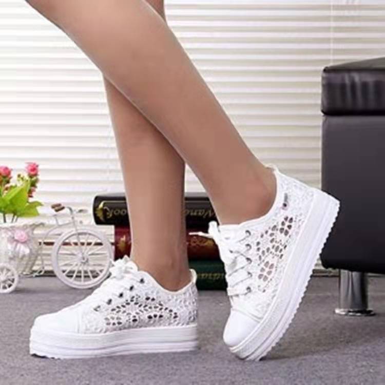 European And American Hollow Mesh Breathable Platform Thick Bottom Leisure Pumps