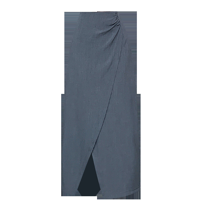 French Style Pleated High Waist Suit Skirt For Women