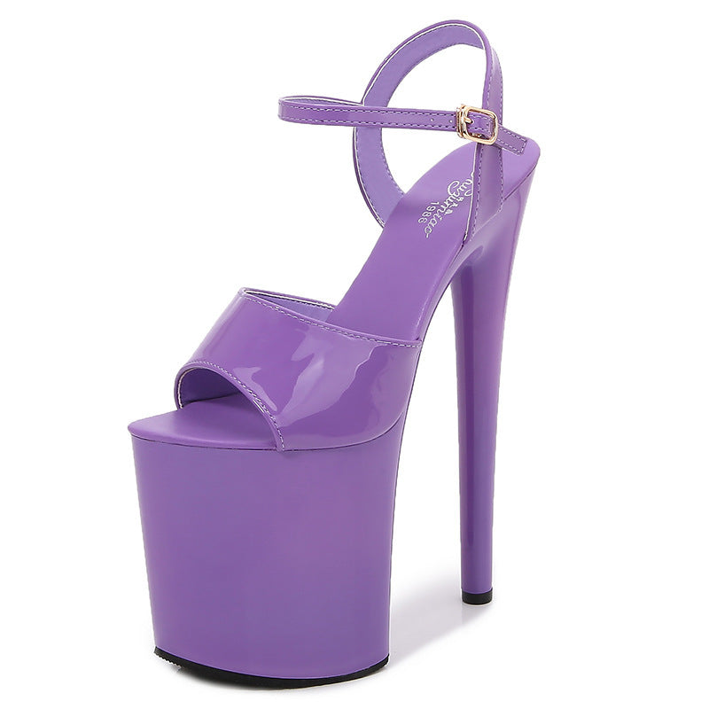 Patent Leather 20cm Special High Heels Stiletto Sexy Peep Toe Platform Platform High Heel Platform Shoes