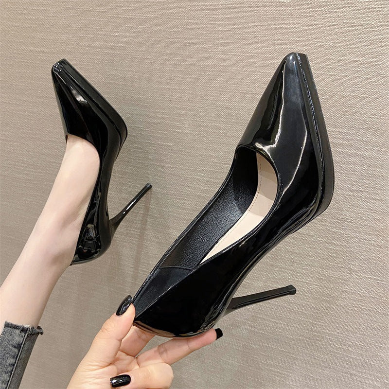 Patent Leather Sexy Women's Shoes Fashion Pointed Stiletto Heel Classy High Heels