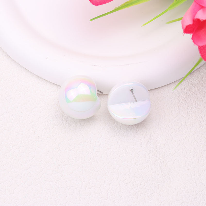 Summer Fashion Magic Color Bean-shaped Stud Earrings