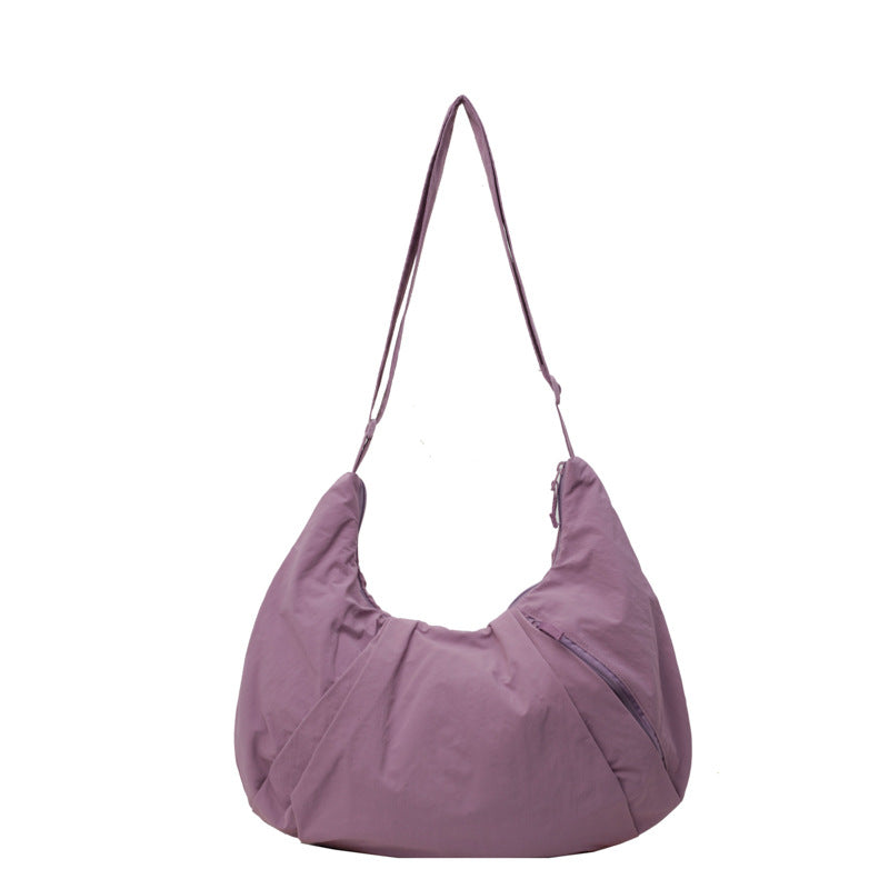 Pleated Messenger Bag Large Capacity Artistic Simple Fashion