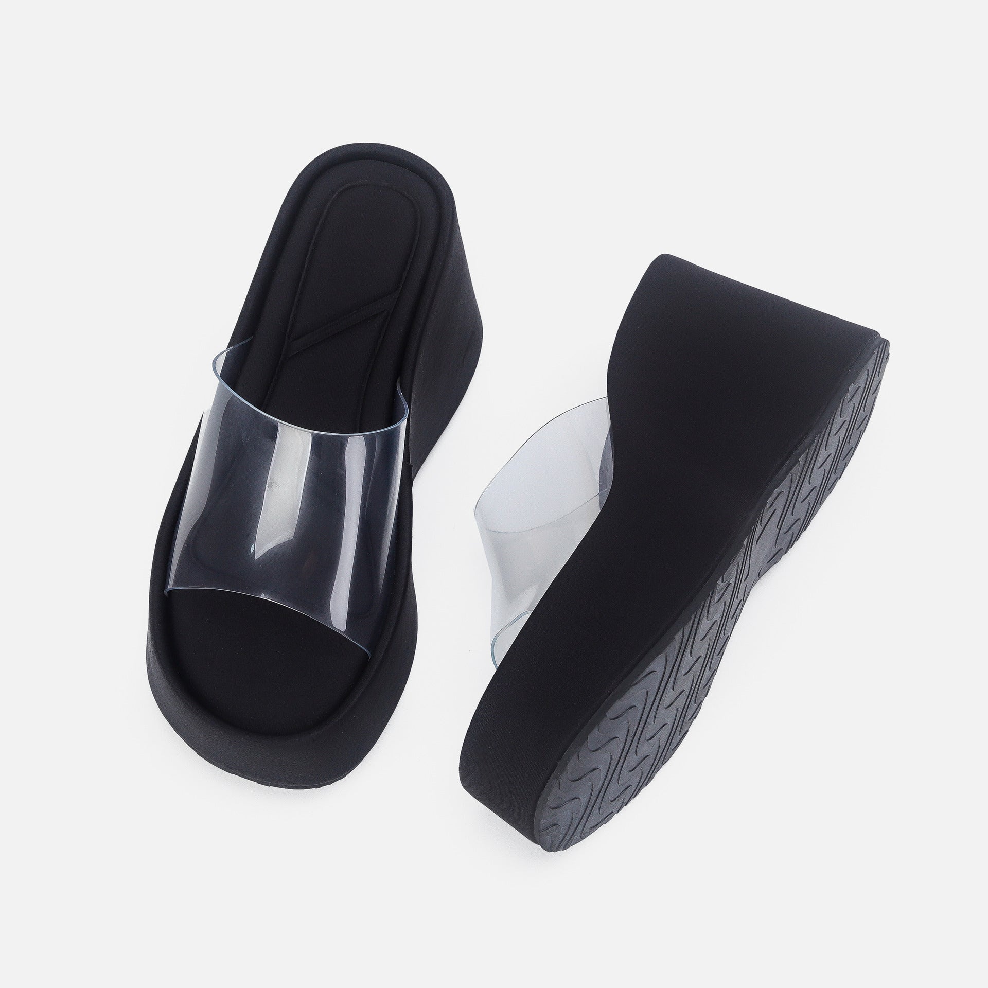 Fashion Platform High Heel Transparent Ankle-strap Outdoor Sandals