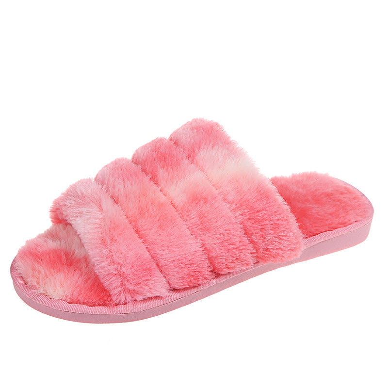 New Autumn And Winter Fluffy Slippers Women