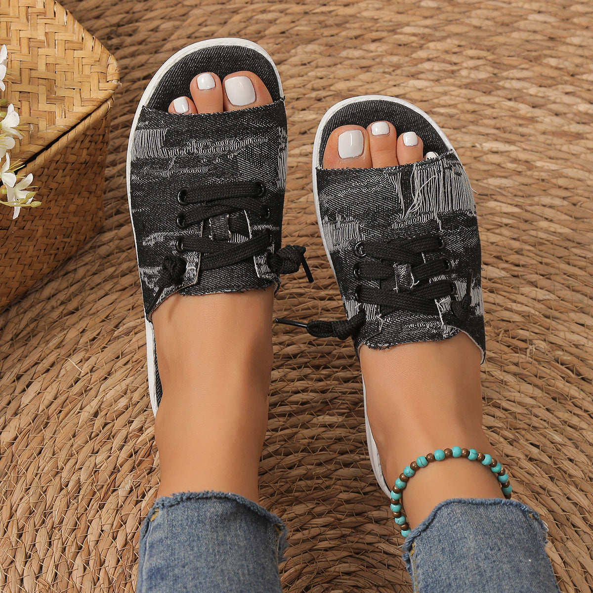 Plus Size Women's Canvas Sandal Slippers Simple Style
