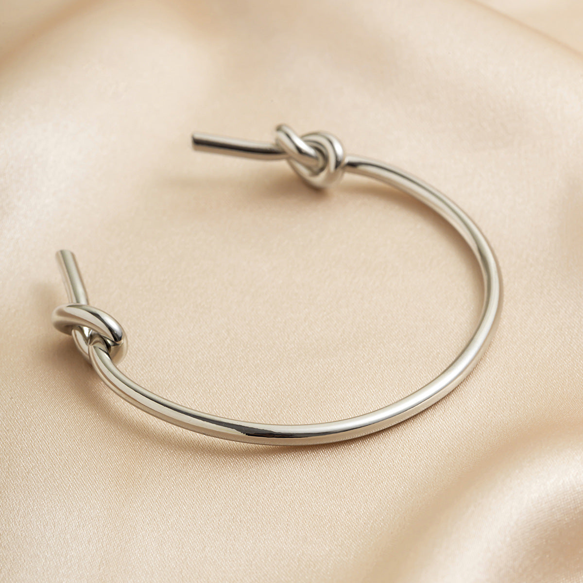 Design Double-layer Hollow Knot Open-ended Bracelet Women