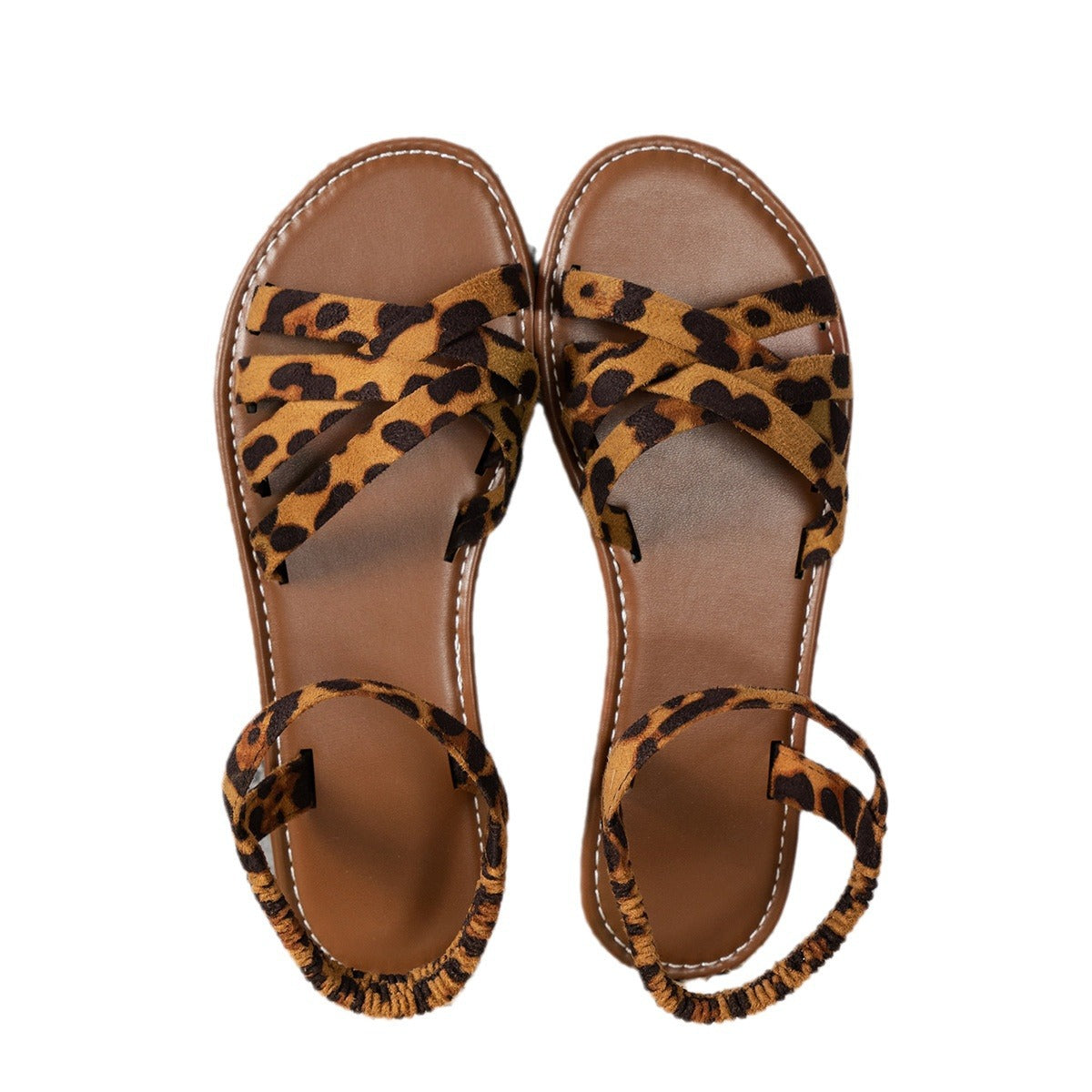 Leopard Print Sandals Women's Fashion Flat Non-slip