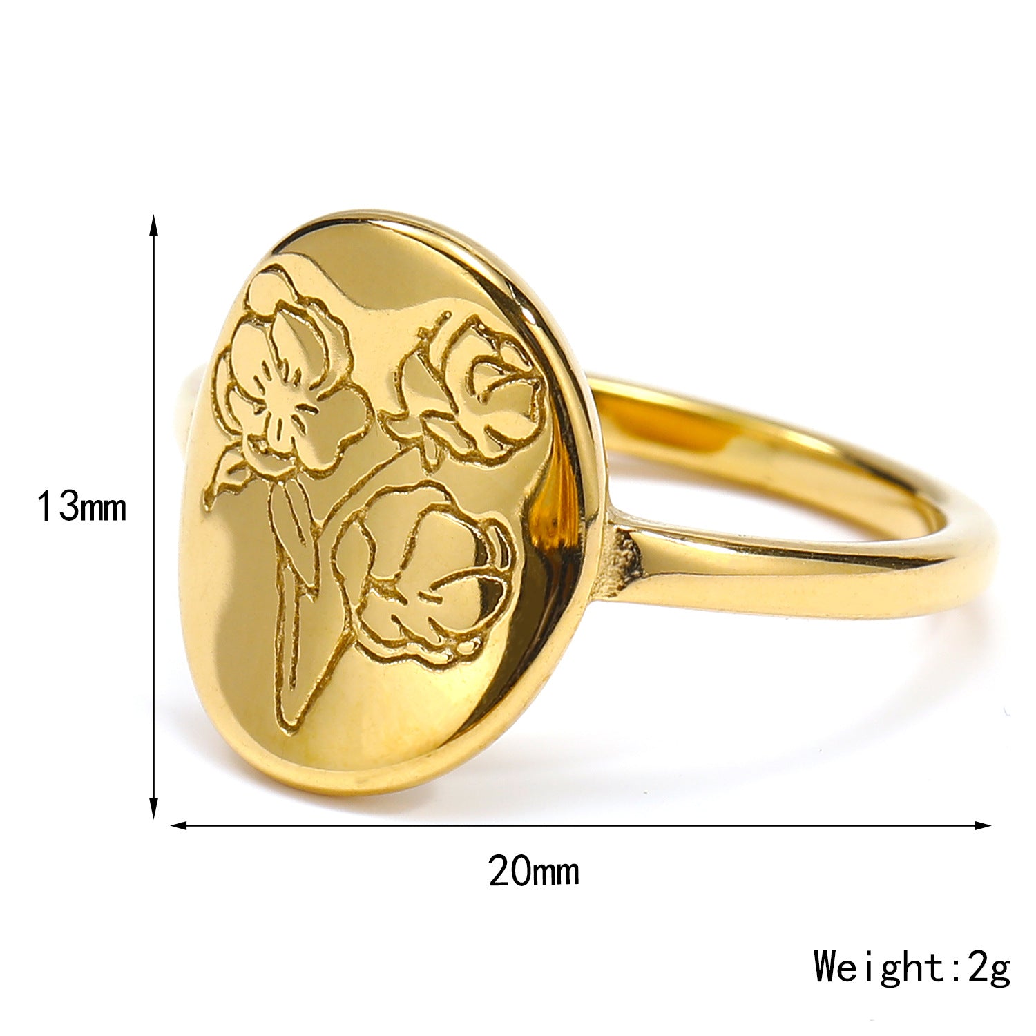 Niche Temperament All-match Heart-shaped Flower Titanium Steel Ring