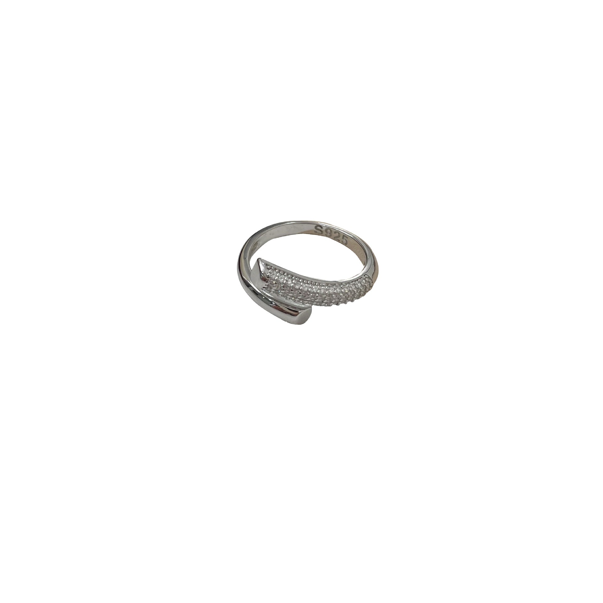 S925 Sterling Silver Open Index Finger Zircon Ring For Women