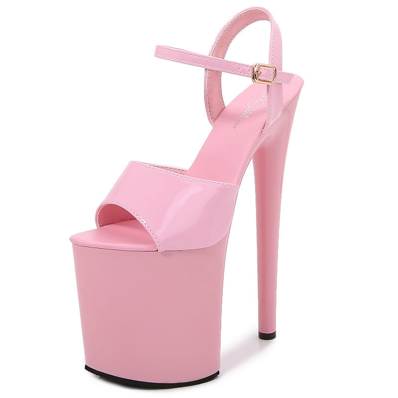 Patent Leather 20cm Special High Heels Stiletto Sexy Peep Toe Platform Platform High Heel Platform Shoes